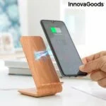 Brezžični polnilnik v imitaciji lesa s stojalom Qistan InnovaGoods