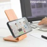 Brezžični polnilnik v imitaciji lesa s stojalom Qistan InnovaGoods