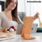 Brezžični polnilnik v imitaciji lesa s stojalom Qistan InnovaGoods