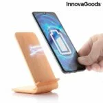 Brezžični polnilnik v imitaciji lesa s stojalom Qistan InnovaGoods