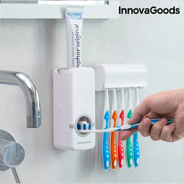 Razpršilnik Zobne Paste z Nosilcem za Zobne Ščetke InnovaGoods