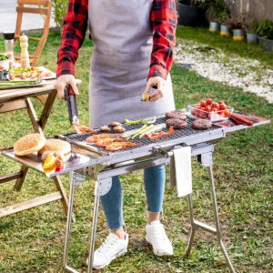 Zložljiv žar na oglje iz nerjavečega jekla ExelQ InnovaGoods