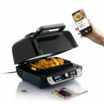 Cvrtnik na vroči zrak z žarom, dodatki in knjigo receptov InnovaGoods Air Fryer Fryinn 12-in-1 6000 Črna Jeklo 6 L 3400 W