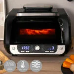 Cvrtnik na vroči zrak z žarom, dodatki in knjigo receptov InnovaGoods Air Fryer Fryinn 12-in-1 6000 Črna Jeklo 6 L 3400 W