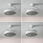 Stropni ventilator z LED lučjo in 4 zložljivimi lopaticami Blalefan InnovaGoods Bela 72 W