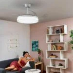 Stropni ventilator z LED lučjo in 4 zložljivimi lopaticami Blalefan InnovaGoods Bela 72 W