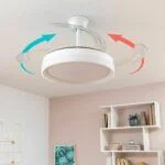 Stropni ventilator z LED lučjo in 4 zložljivimi lopaticami Blalefan InnovaGoods Bela 72 W