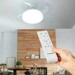 Stropni ventilator z LED lučjo in 4 zložljivimi lopaticami Blalefan InnovaGoods Bela 72 W