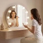 Okroglo toaletno ogledalo z LED osvetlitvijo Hollywood Gloette InnovaGoods, 9 žarnic