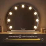 Okroglo toaletno ogledalo z LED osvetlitvijo Hollywood Gloette InnovaGoods, 9 žarnic