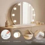 Okroglo toaletno ogledalo z LED osvetlitvijo Hollywood Gloette InnovaGoods, 9 žarnic