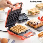 Aparat za vaflje in sendvič 2 v 1 z recepti Wafflicher InnovaGoods