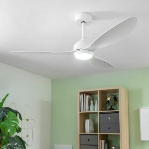 Stropni ventilator z LED lučjo in 3 ABS lopaticami Flaled InnovaGoods Bela 36 W