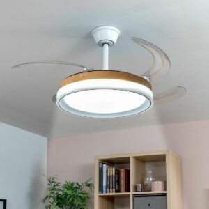 Stropni ventilator z LED lučjo in 4 zložljivimi lopaticami Blalefan InnovaGoods Les 72 W